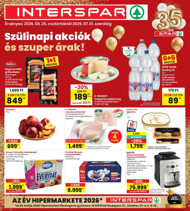 SPAR INTERSPAR szórólap – 06.25. - 07.01. – címlap