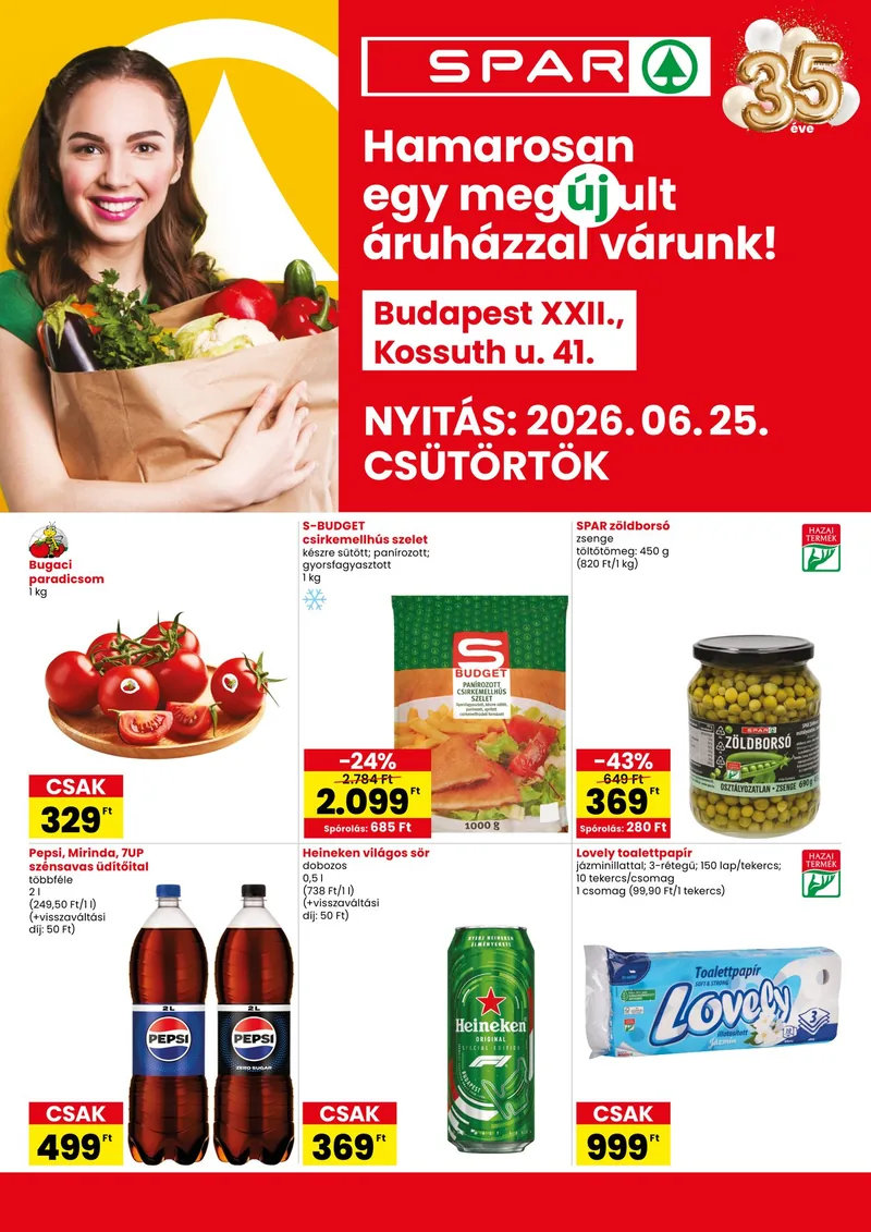 SPAR SPAR Bp. Kossuth u. üzlet megújulás – 06.25. - 07.01. – címlap
