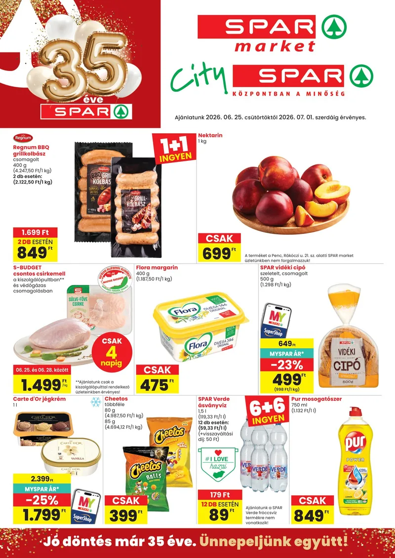 SPAR SPAR market és City SPAR – 06.25. - 07.01. – címlap