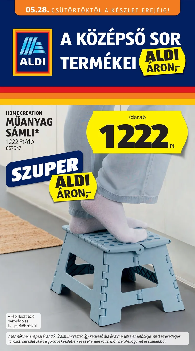 ALDI Középső sor termékei – 22. hét – címlap