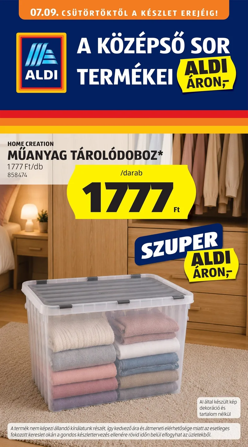 ALDI Középső sor termékei – 28. hét – címlap
