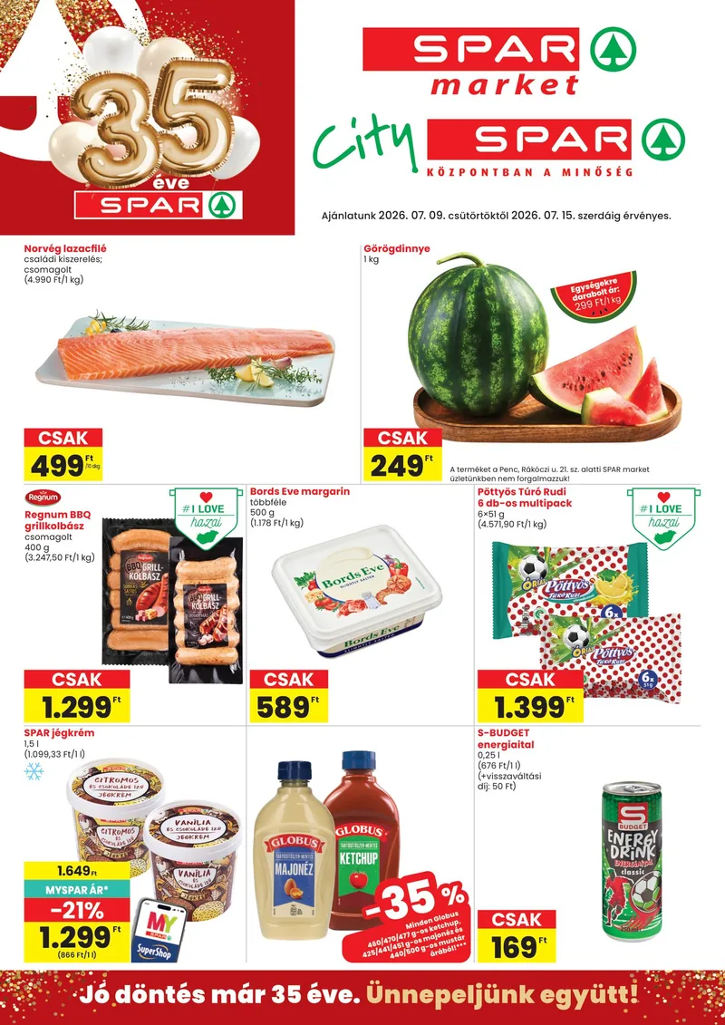 SPAR SPAR market és City SPAR – 07.09 - 07.15. – címlap