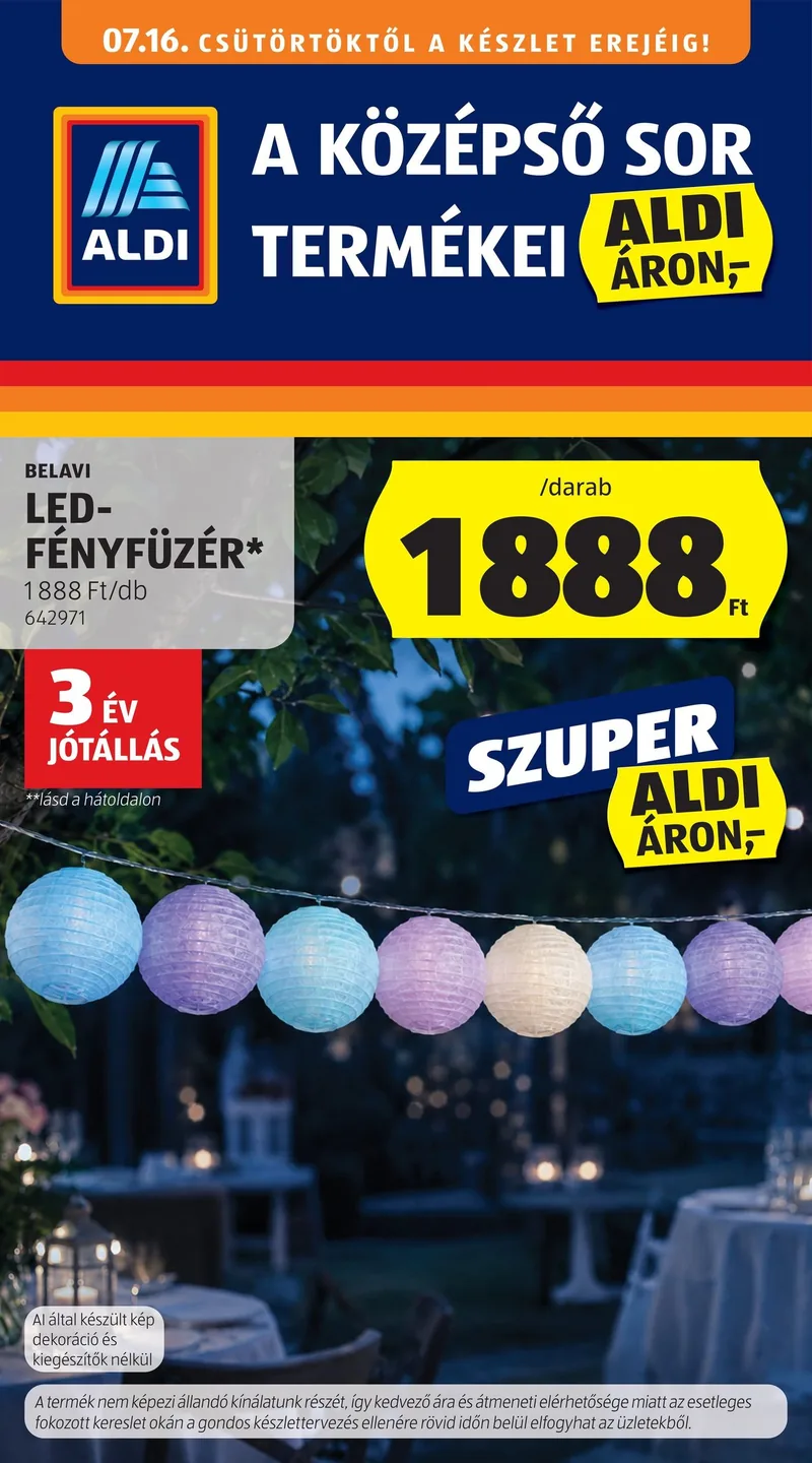ALDI Középső sor termékei – 29. hét – címlap