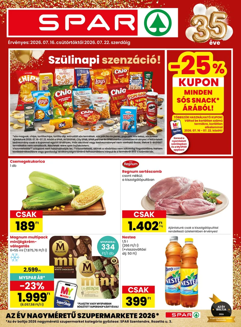 SPAR SPAR szórólap – 07.16 - 07.22. – címlap