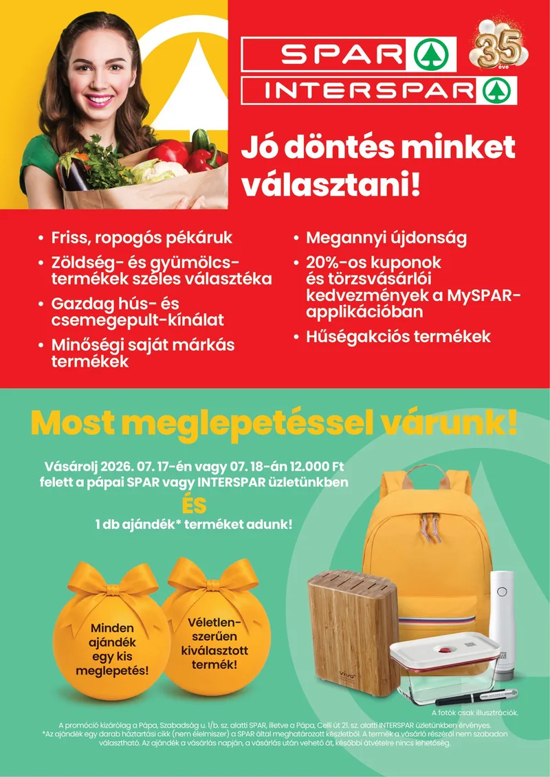 SPAR SPAR Pápa szórólap – 07.16 - 07.22. – címlap