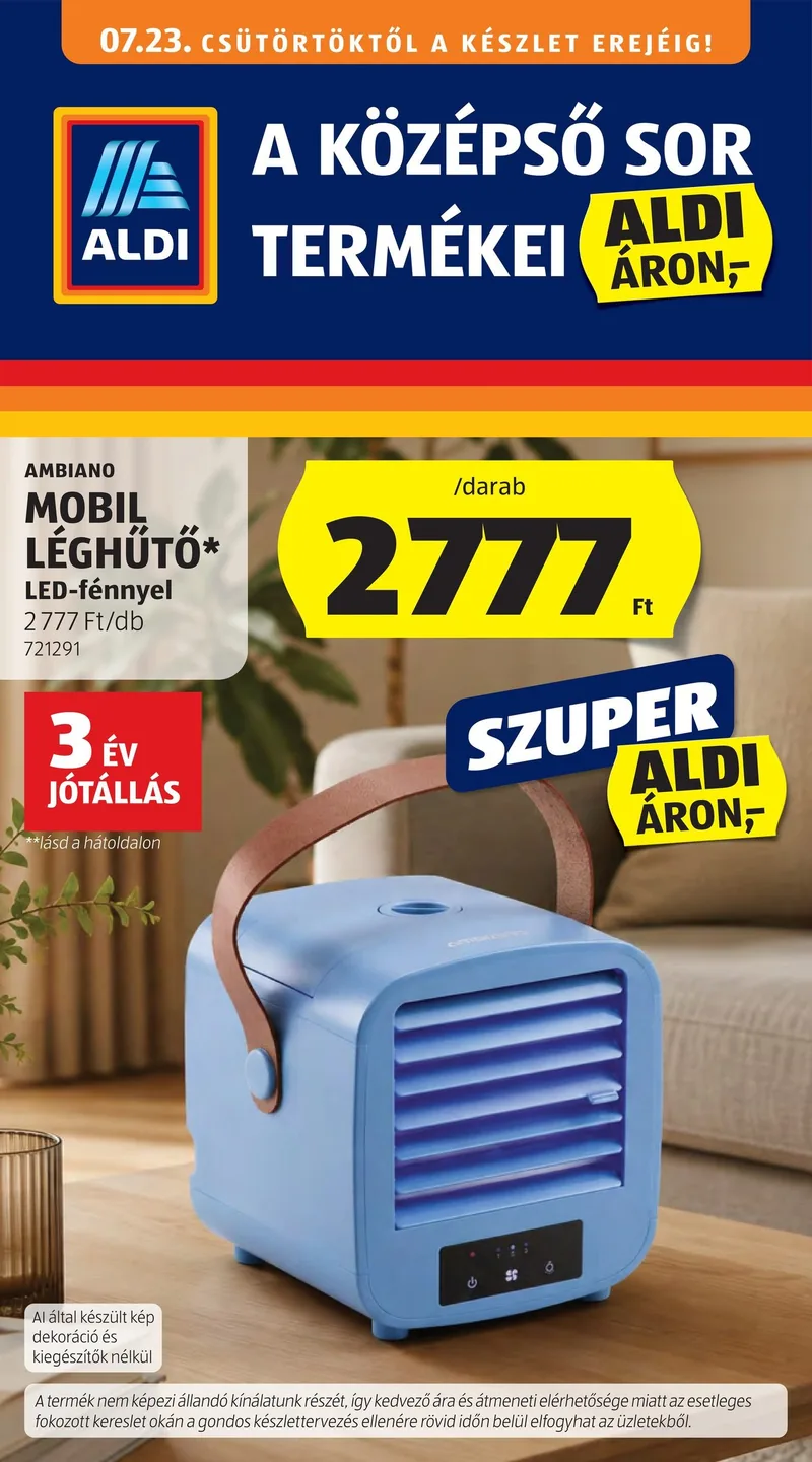 ALDI Középső sor termékei – 30. hét – címlap