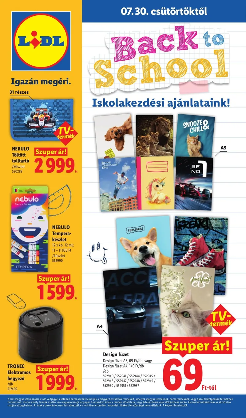 Lidl Iskolakezdési ajánlataink! – címlap