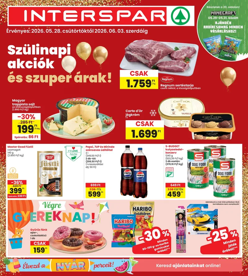 SPAR INTERSPAR szórólap – 05.28. - 06.03. – címlap