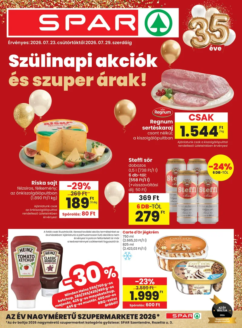 SPAR SPAR szórólap – 07.23 - 07.29. – címlap