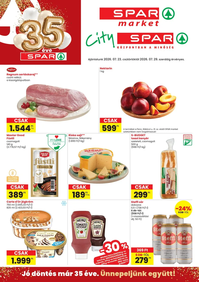 SPAR SPAR market és City SPAR – 07.23 - 07.29. – címlap