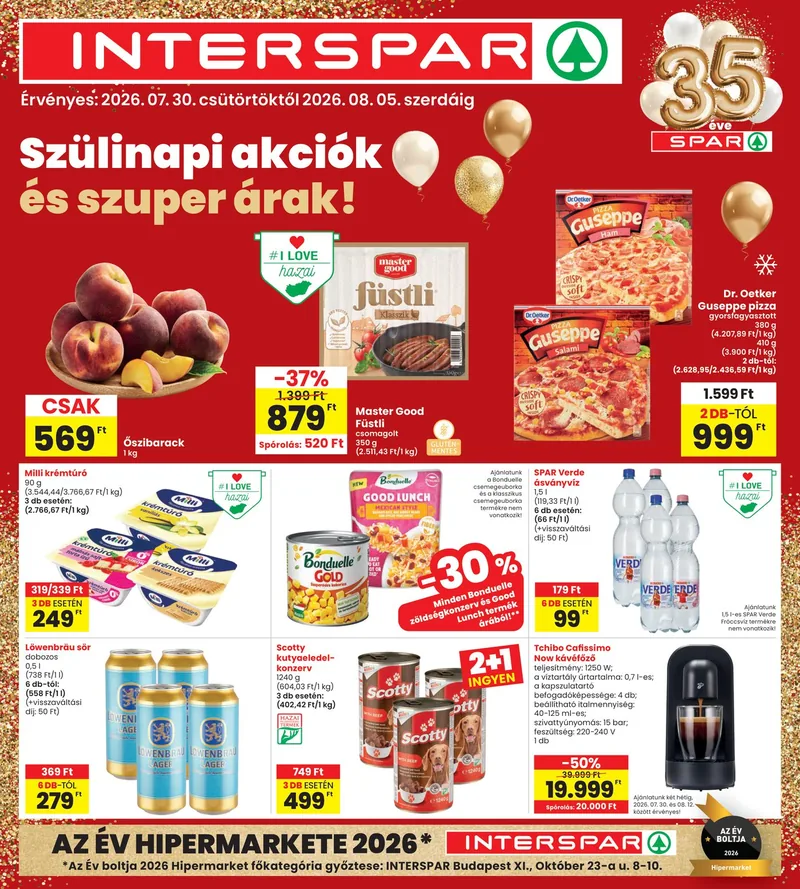 SPAR INTERSPAR szórólap – 07.30. - 08.05. – címlap