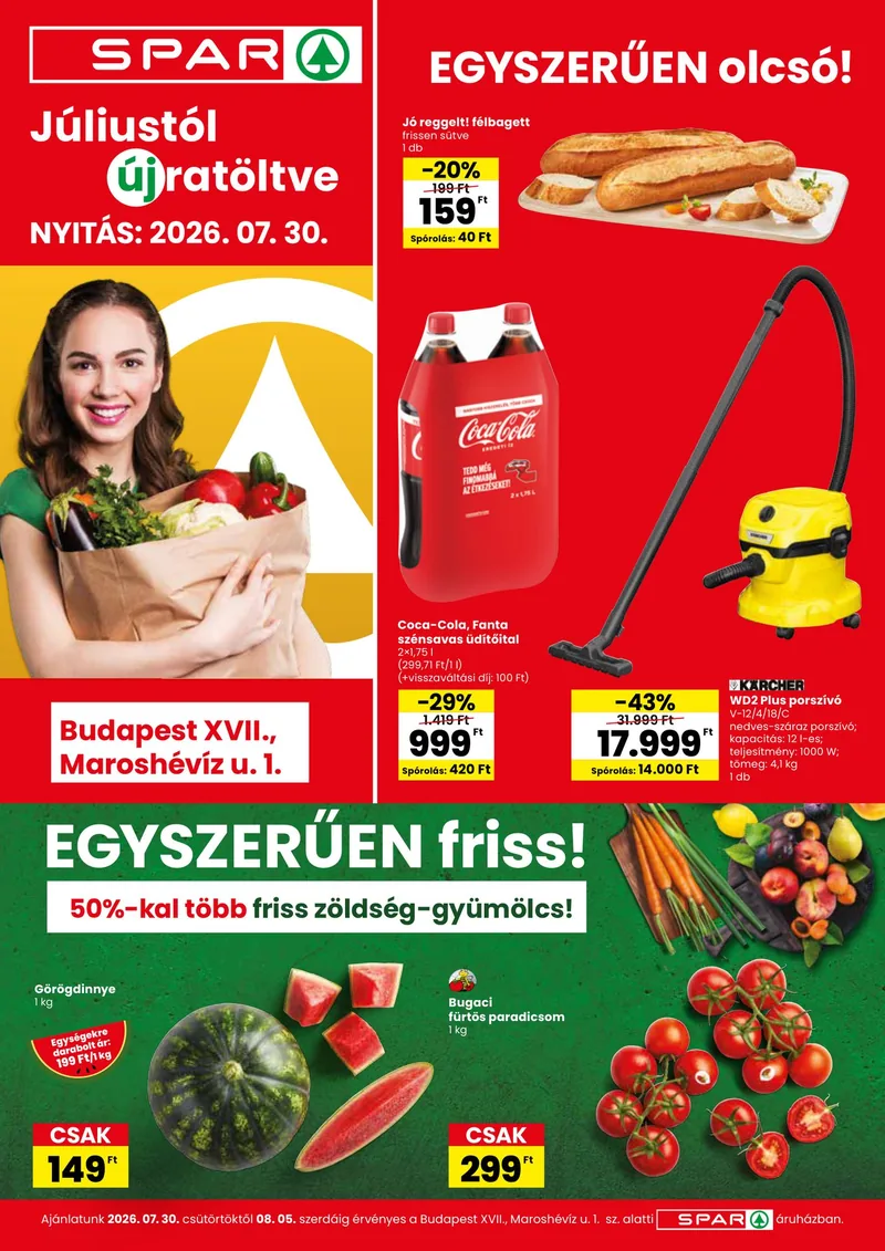 SPAR SPAR Bp., Maroshévíz u. 1. üzletnyitás – 07.30. - 08.05. – címlap