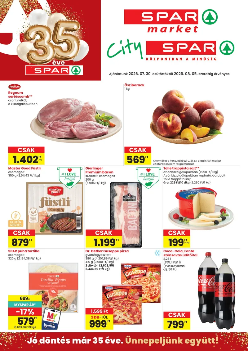 SPAR SPAR market és City SPAR – 07.30. - 08.05. – címlap