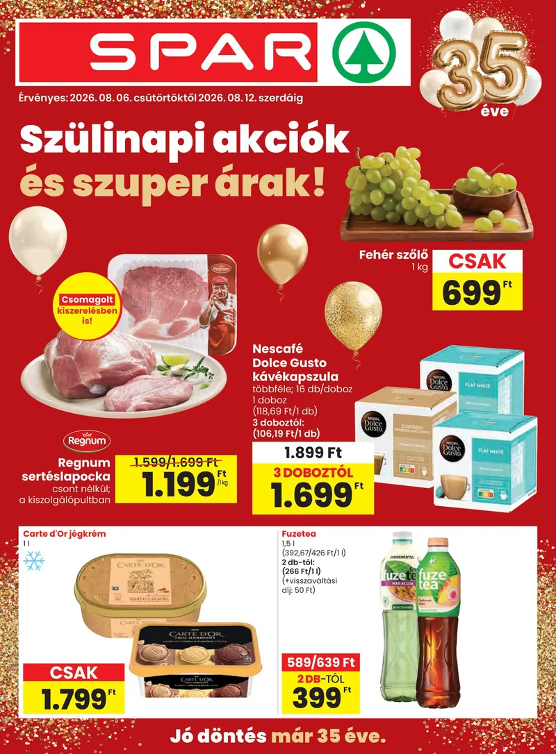 SPAR SPAR szórólap – 08.06 - 08.12. – címlap