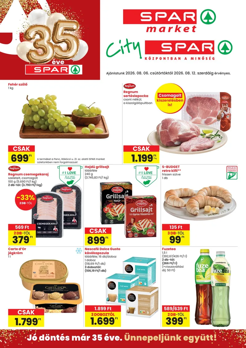 SPAR SPAR market és City SPAR – 08.06 - 08.12. – címlap