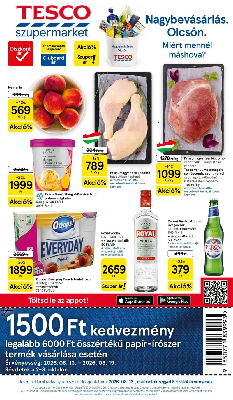 Tesco Tesco szupermarket akciós újság – 33. hét – címlap