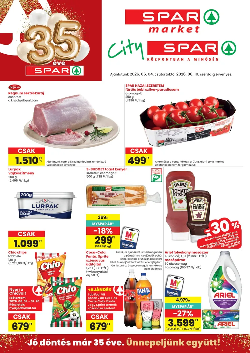 SPAR SPAR market és City SPAR – 06.04 - 06.10. – címlap