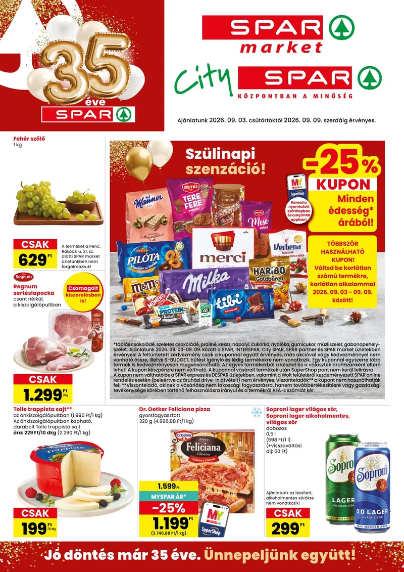 SPAR SPAR market és City SPAR – 09.03 - 09.09. – címlap