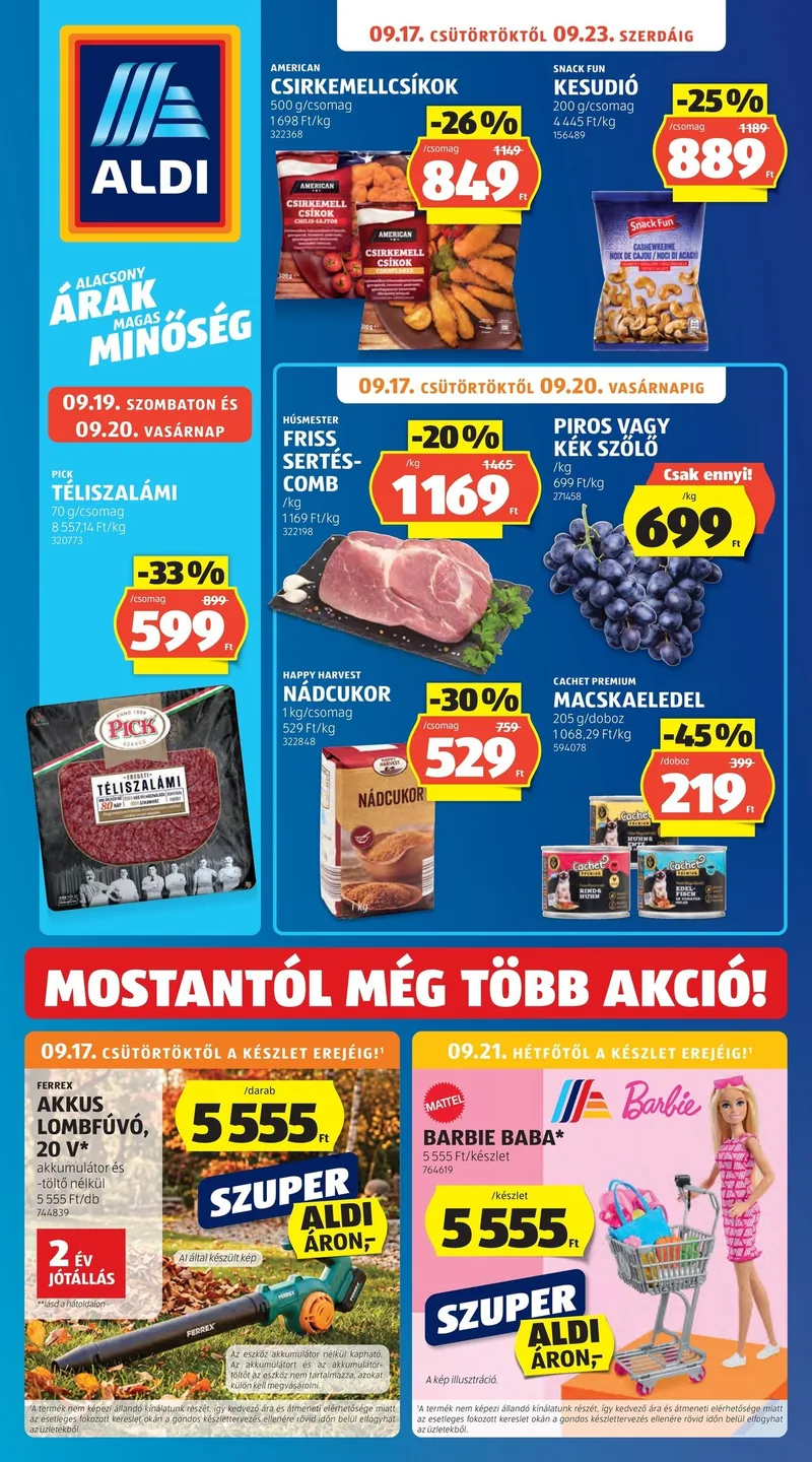 ALDI Akciós újság – 38. hét – címlap