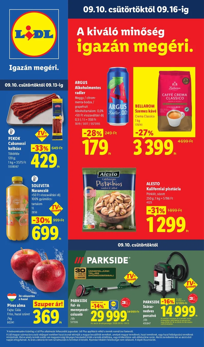 Lidl Akciós újság – 37. hét – címlap