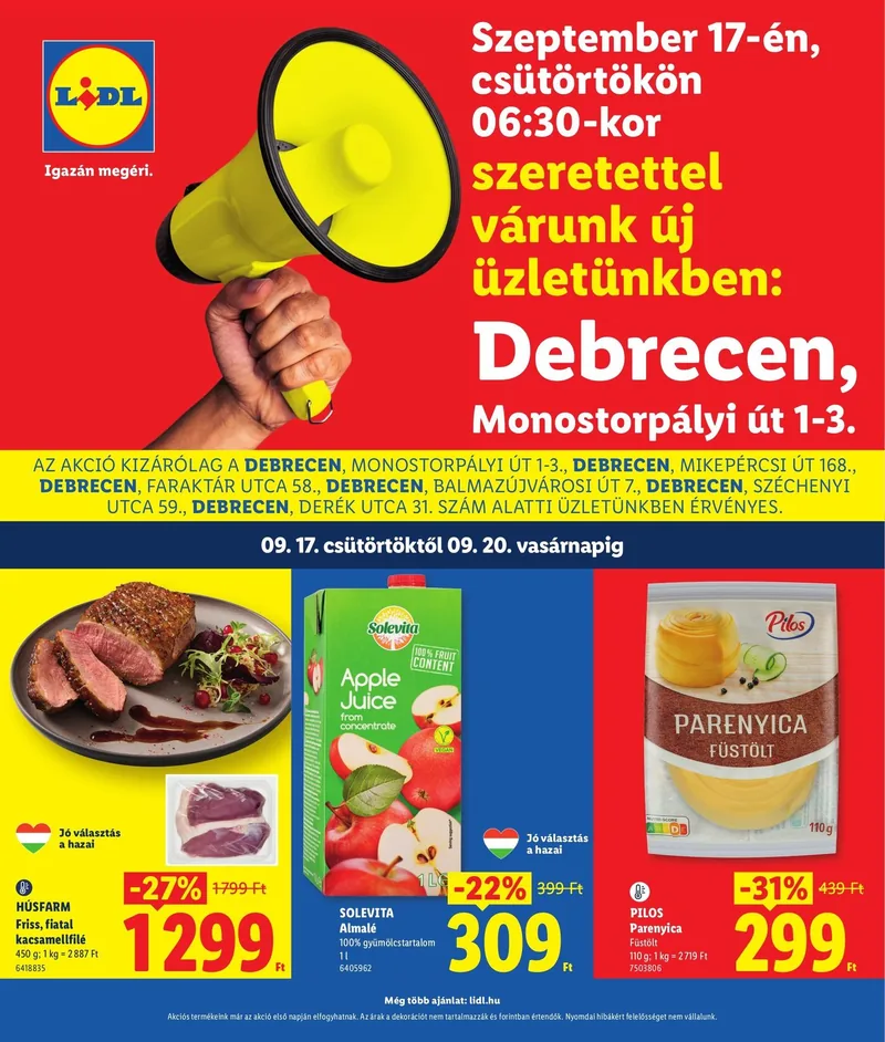 Lidl Regionális akciók – Debrecen – címlap
