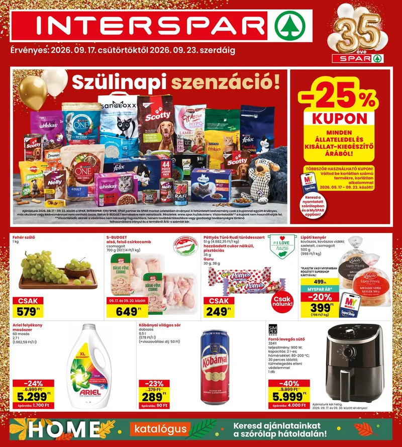 SPAR INTERSPAR szórólap – 09.17 - 09.23. – címlap