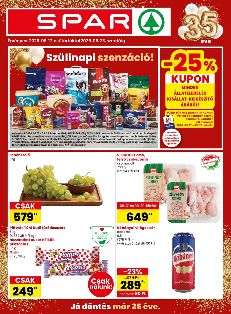 SPAR SPAR szórólap – 09.17 - 09.23. – címlap