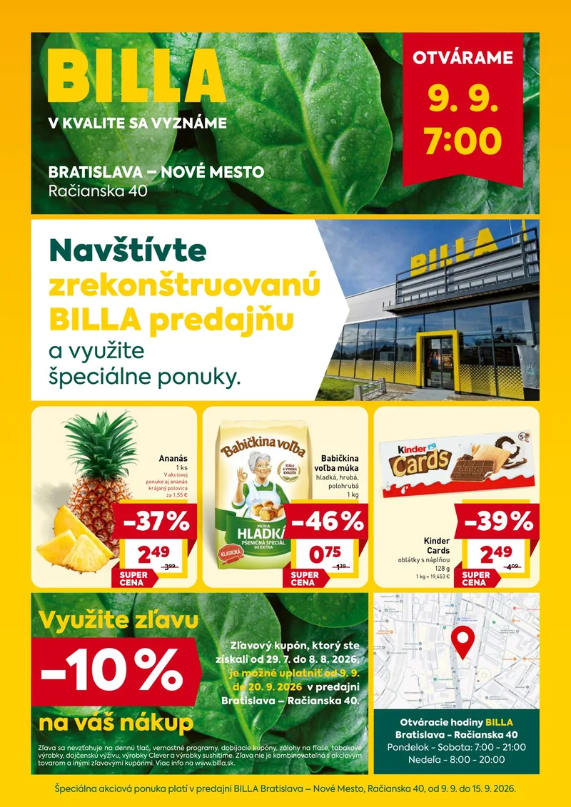 Letak billa bratislava racianska – címlap