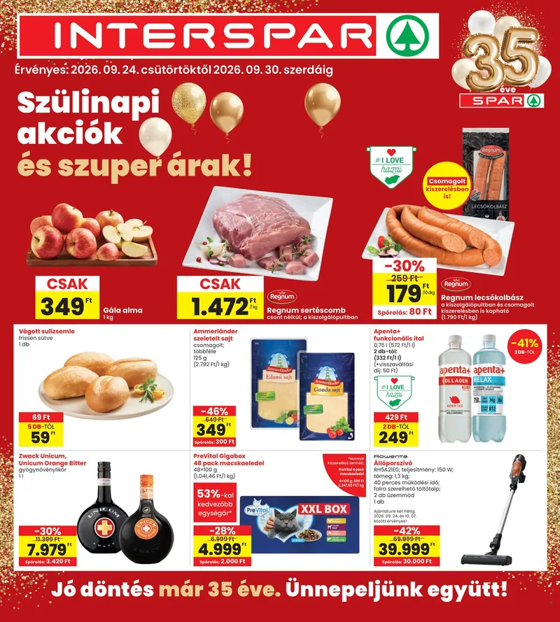 SPAR INTERSPAR szórólap – 09.24 - 09.30. – címlap