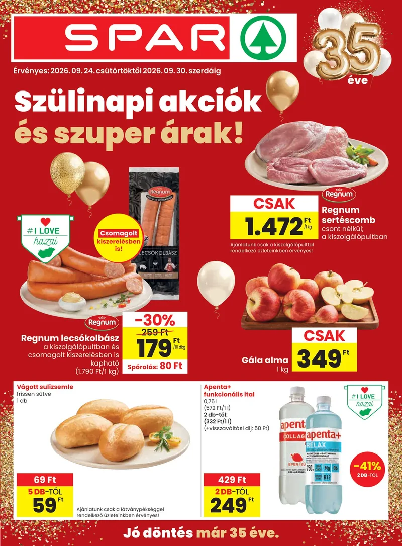 SPAR SPAR szórólap – 09.24 - 09.30. – címlap
