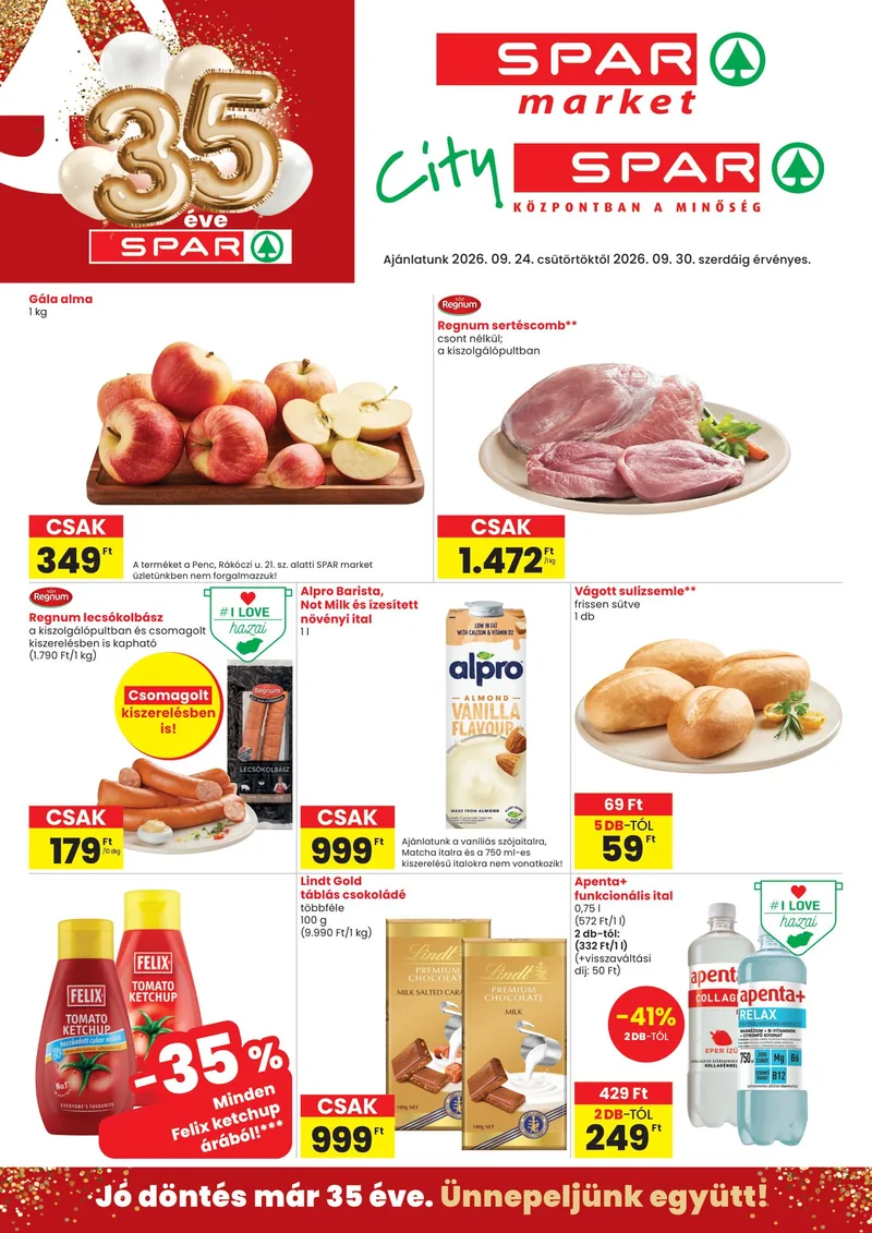SPAR SPAR market és City SPAR – 09.24 - 09.30. – címlap