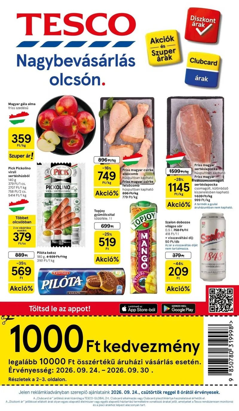 Tesco Tesco hipermarket akciós újság – 39. hét – címlap