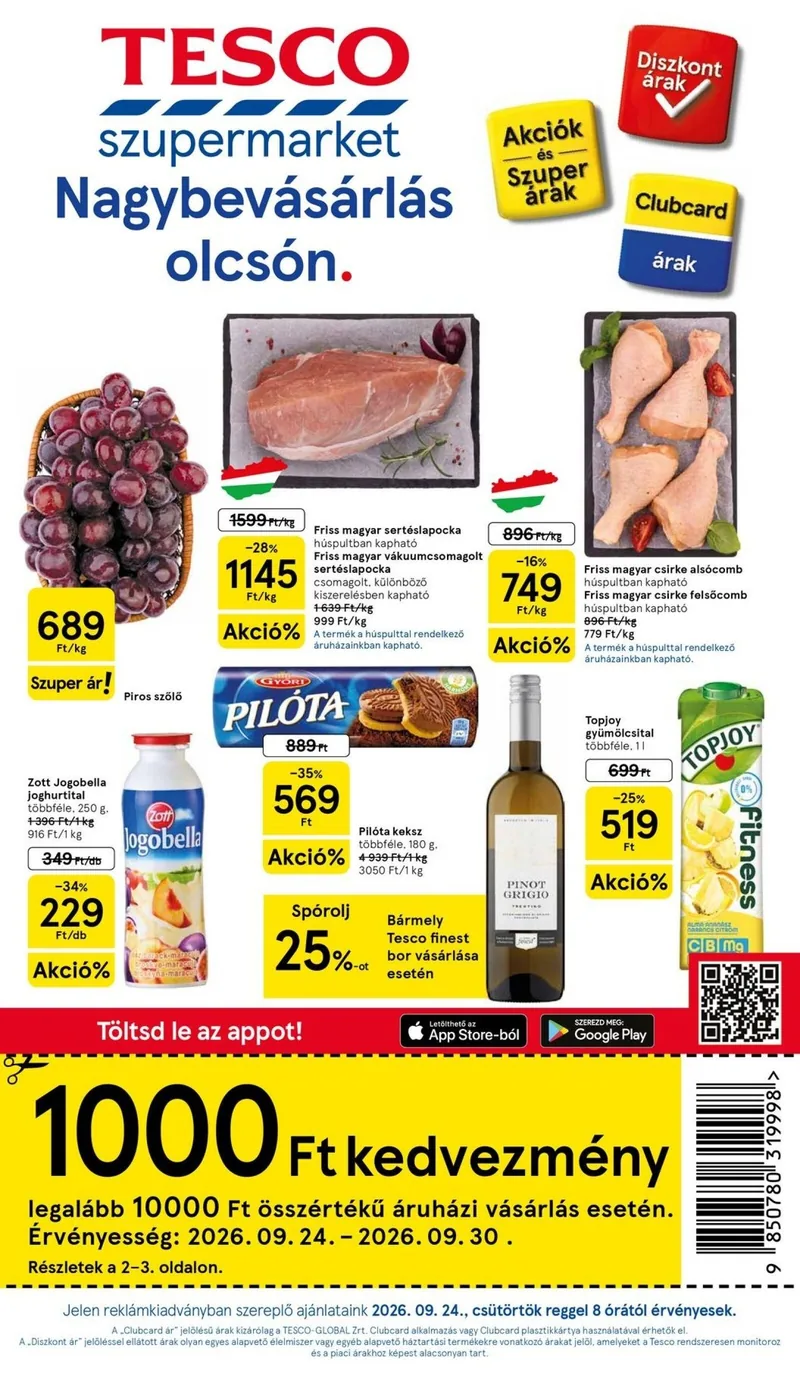 Tesco Tesco szupermarket akciós újság – 39. hét – címlap