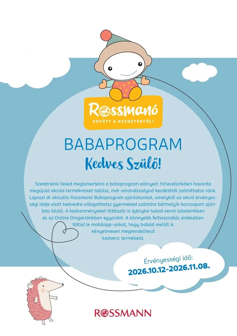 Rossmann Baba magazin – 1. oldal