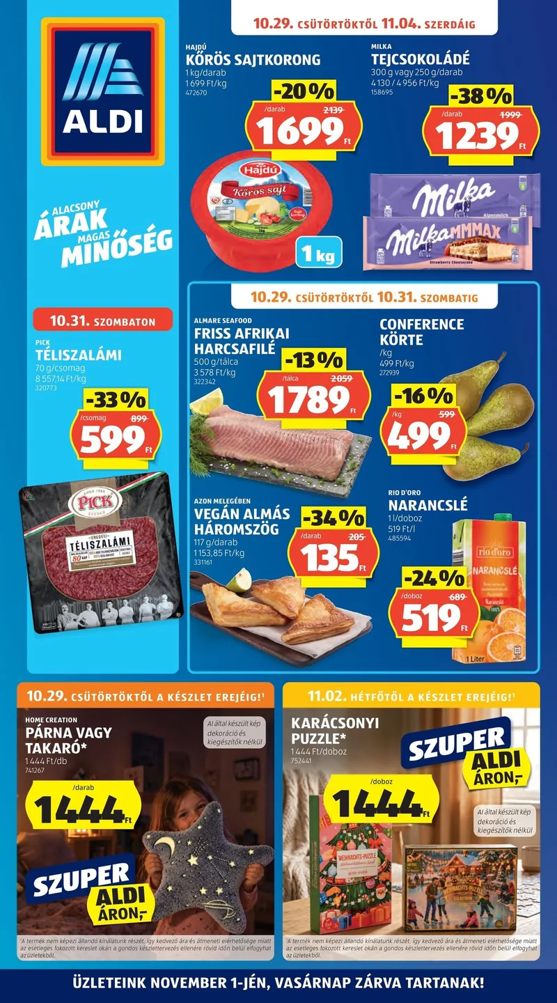 ALDI Akciós újság – 44. hét – 1. oldal