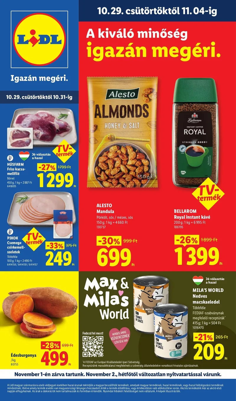 Lidl Akciós újság – 44. hét – 1. oldal