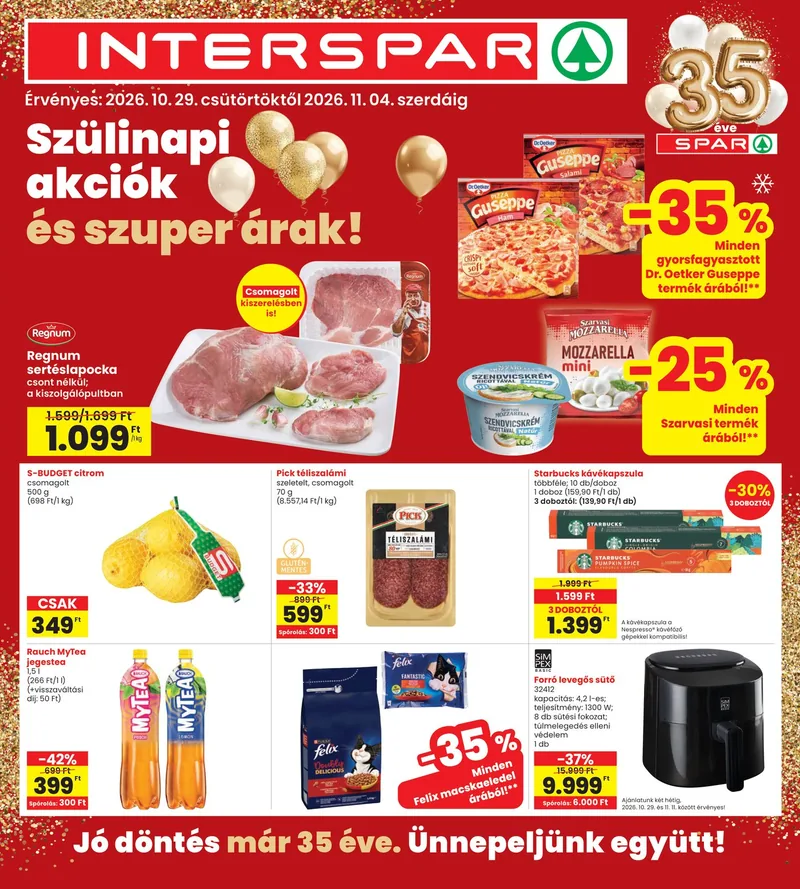 SPAR INTERSPAR szórólap – 10.29. - 11.04. – 1. oldal