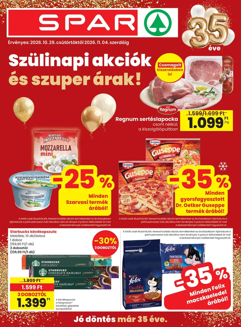 SPAR szórólap – 10.29. - 11.04. – 1. oldal
