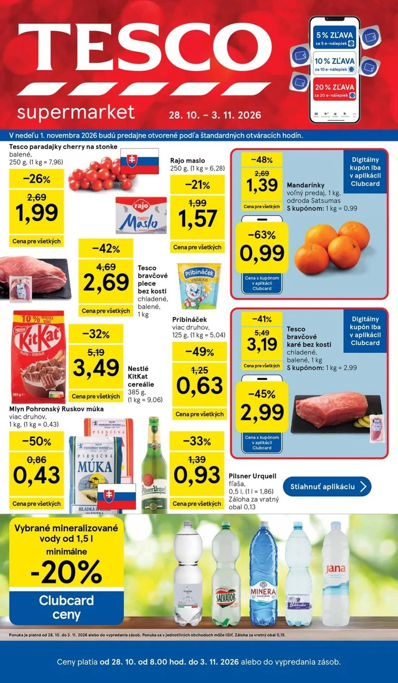 Tesco szupermarket akciós újság – 44. hét – 1. oldal