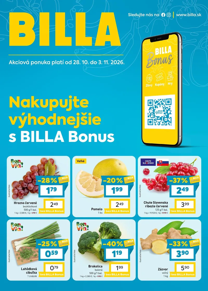 Billa Bonus akciós újság – 1. oldal