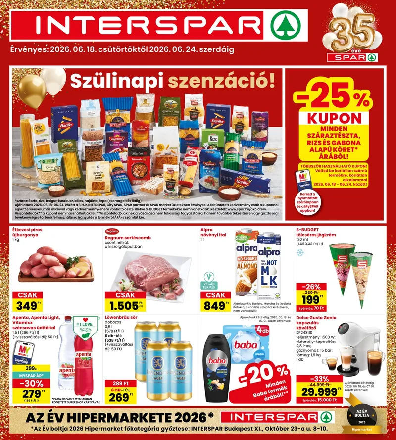 SPAR INTERSPAR szórólap – 06.18 - 06.24. – 1. oldal