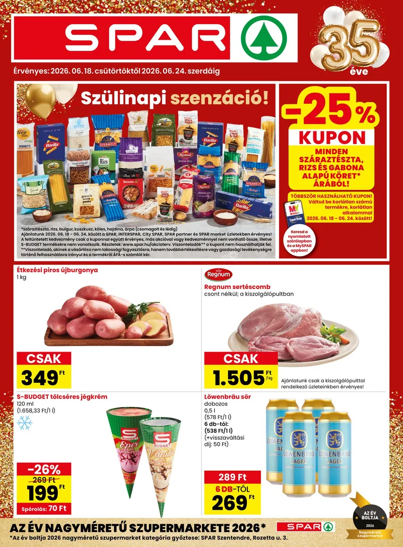 SPAR szórólap – 06.18 - 06.24. – 1. oldal