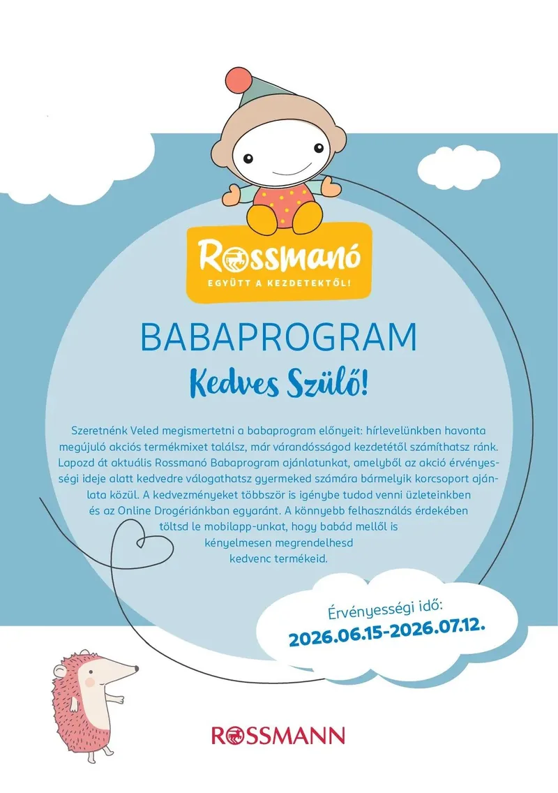 Rossmann Baba magazin – 1. oldal