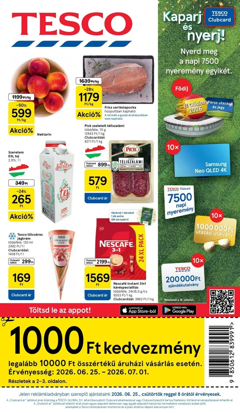 Tesco hipermarket akciós újság – 26. hét – 1. oldal