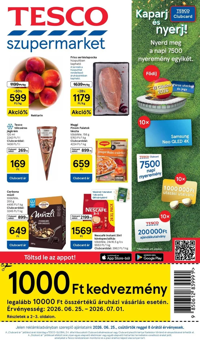 Tesco szupermarket akciós újság – 26. hét – 1. oldal